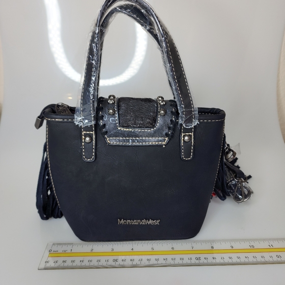 MONTANA WEST COWHIDE AZTEC TAPESTRY MINI TOTE W/CROSSBODY - Picture 2 of 4